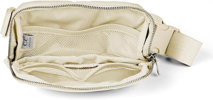 C.C Belt Bag for Women – Quilted Fanny Pack Crossbody Waist Bag with Adjustable Strap, Fashion Gift Idea (Camo beige)