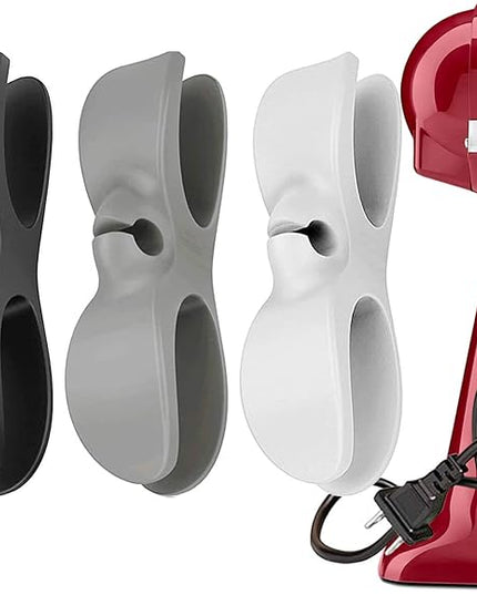 Cord Organizer for Kitchen Appliances - 3 PCS Stick On Cable Wrapper Holder Winder Keeper, Power Wire Management Wrap Hook Clip for Kitchenaid Mixer, Home Gadget Accessories