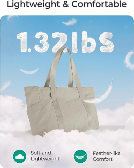BAGSMART Tote Bag for Women, Tote Bag with Zipper Work Tote with Compartments Nurse Shoulder Hanbag for Travel, Gym