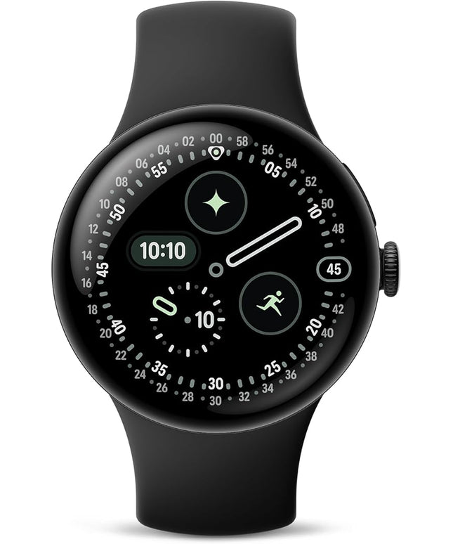 Google Pixel Watch 4 (41mm) - Android Smartwatch with Heart Rate and Sleep Tracking - 30-Hour Battery - Fitness Tracking - Google AI - Matte Black Aluminum Case - Obsidian Active Band - Wi-Fi