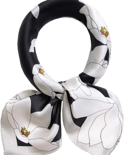 ANDANTINO 100% Real Mulberry Silk Scarf -21'' x 21''- Lightweight Neckerchief –Women Men Small Square Digital Printed Scarves