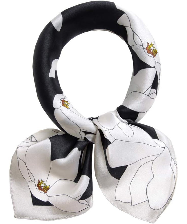 ANDANTINO 100% Real Mulberry Silk Scarf -21'' x 21''- Lightweight Neckerchief –Women Men Small Square Digital Printed Scarves