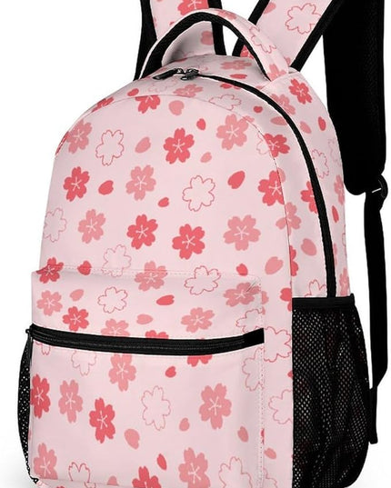 Fashion Light Pink Cherry Backpack Lightweight Large Capacity Laptop Daybag for Travel Work