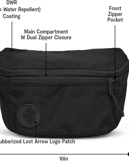 Baboon to the Moon Fanny Pack Full Size 3L Water Repellent Waist Bags Crossbody Belt Bag Lightweight Travel Everyday Bag for Men Women, Black