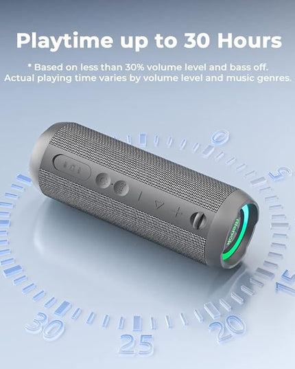 RIENOK Portable Bluetooth Speaker 30W Dual Pairing True Wireless Stereo HD Sound IPX7 Waterproof Outdoor Sport Shower Wireless Speaker Bluetooth 5.3 for Home Party