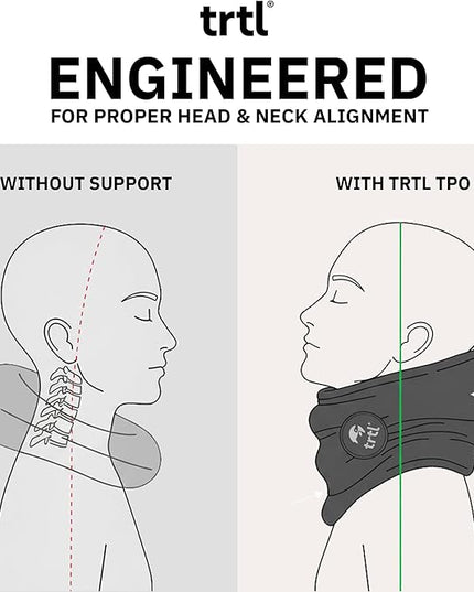 trtl Pillow - Scientifically Proven, Super Soft Neck Support Travel Pillow for Sleeping - Lightweight and Machine Washable - Ergonomic Design for Traveling on Airplanes, Cars, and Trains - Grey