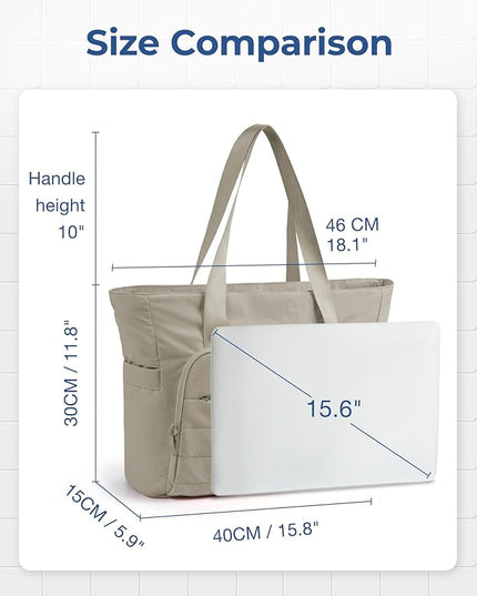 BAGSMART Tote Bag for Women, Tote Bag with Zipper Work Tote with Compartments Nurse Shoulder Hanbag for Travel, Gym