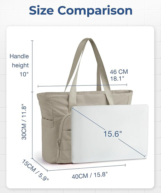 BAGSMART Tote Bag for Women, Tote Bag with Zipper Work Tote with Compartments Nurse Shoulder Hanbag for Travel, Gym
