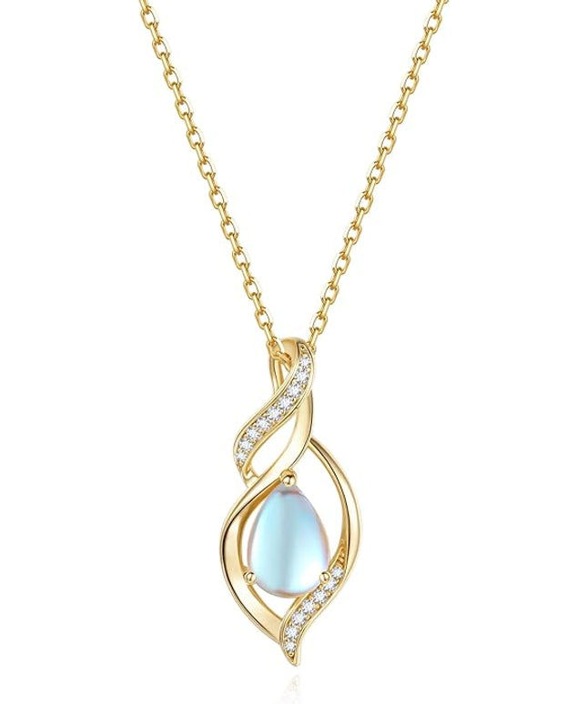 FANCIME Birthstone Necklace for Women Teardrop Necklace S925 Sterling Silver Infinity Love Birthday Gifts for Mom Women Girls, 16"+2" Inches