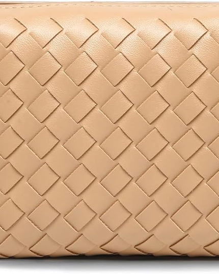 Woven Leather Crossbody Bag,Small Woven Crossbody Purse for Women, Mini braided Clutch Shoulder Handbag,Light Weight