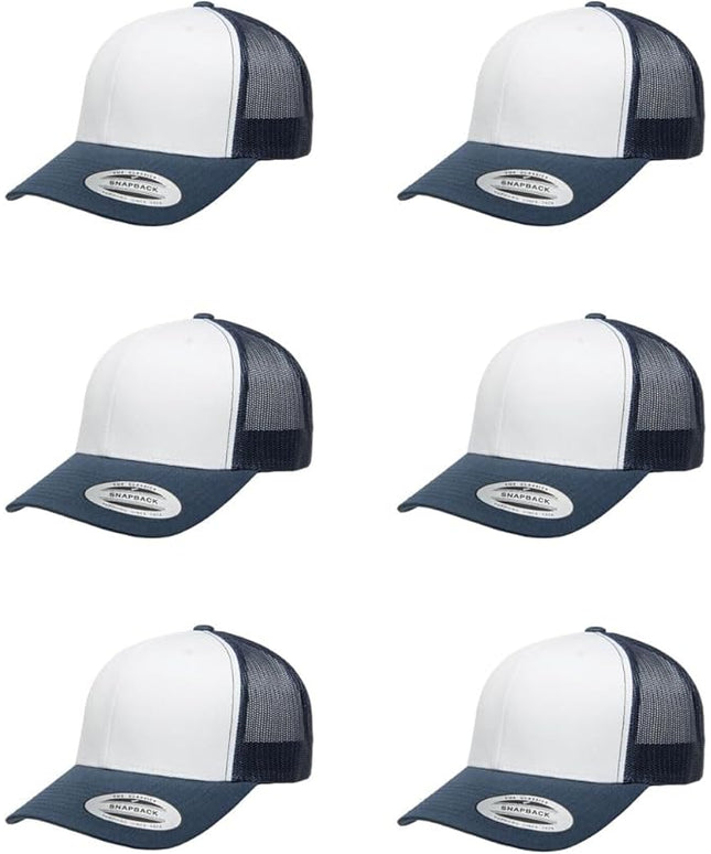Yupoong Classic Premium Mesh 6 Panel Retro Trucker Cap | Mid Profile Snapback | OSFA | Bulk Pack Available