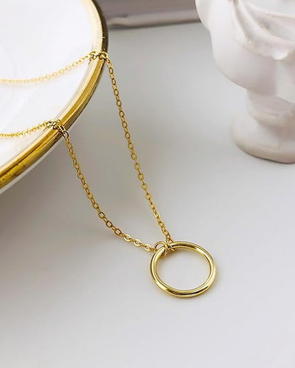 Cute Heart Necklace Dainty 18k Gold Plated Tiny Heart Pendant Choker Necklaces Small Gold Love Open Heart Chain Necklace for Women Simple Gold Necklace for Women Trendy Jewelry