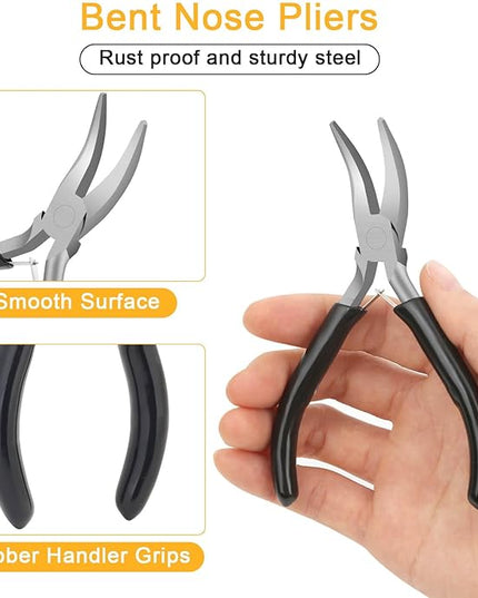 Anezus Jump Rings for Jewelry Making Supplies and Necklace Repair with Jump Ring Pliers and Open Jump Ring(1200Pcs Silver and Gold)