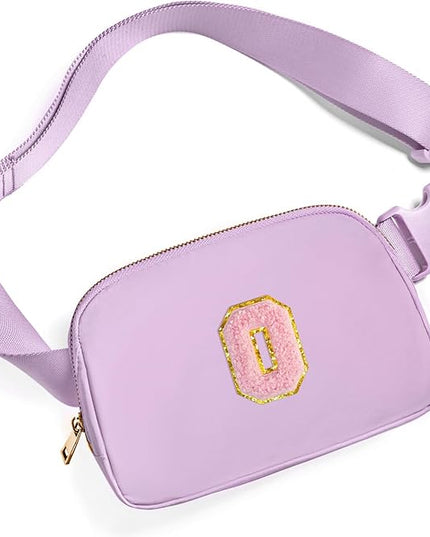 Gitus Initial Belt Bag Fanny Pack Crossbody Bag for Girls Birthday Gifts Age 8-10 Teen Girl Gifts Trend Stuff Personalized Letter Gifts for Daughter Sister (Lavender-O)