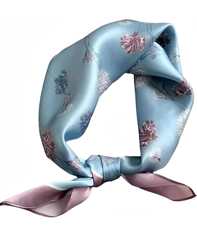 MINIDORA Satin Scarves for Women 27.5 × 27.5 inches Medium Square Elegant Silk Feeling Head Scarf