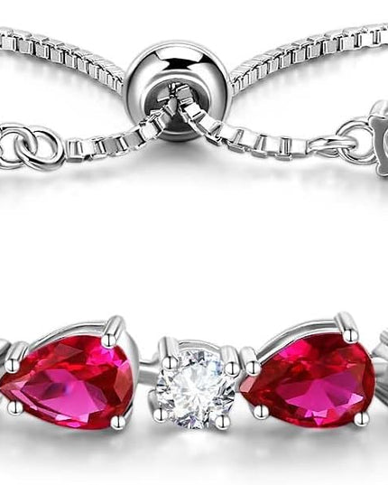 FANCIME Shine of Tears Birthstone Tennis bolo Bracelets Sterling Silver Tennis Bracelets Charm Fine Jewelry Birthday Gifts for Women Mom