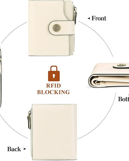 FALAN MULE Small Wallet for Women Leather Bifold Compact Small Womens Wallet with RFID Blocking