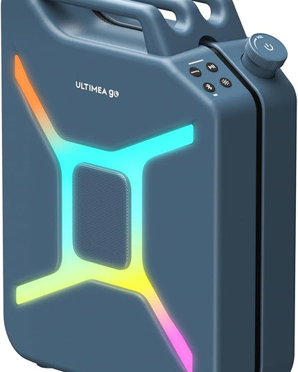 ULTIMEA Go Portable Party Speaker, 300W Wireless PartyBox with Bass Boost, RGB Light, TWS Stereo, Auracast Mode, Mic/Guitar Input, APP Control, Powerful Bluetooth Speaker for Party and Outdoor (Blue)