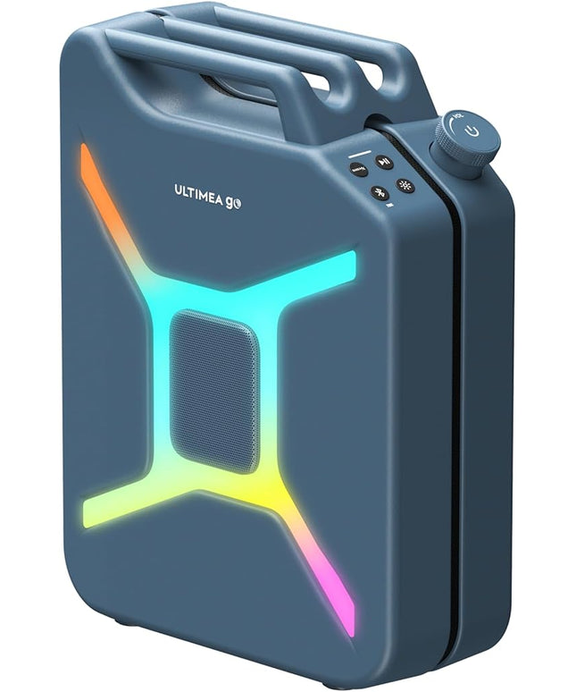 ULTIMEA Go Portable Party Speaker, 300W Wireless PartyBox with Bass Boost, RGB Light, TWS Stereo, Auracast Mode, Mic/Guitar Input, APP Control, Powerful Bluetooth Speaker for Party and Outdoor (Blue)