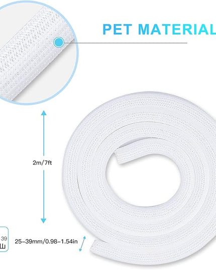 AGPTEK Cable Sleeve Cover, 10ft - 1.5 inch Desk Cord Organizer Cable Hider, Home Office Wire Management Computer TV Wire Loom Tubing, Pet Proof Cord Protector, from Cat Dog Chewing, White