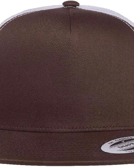 Yupoong 5-Panel YP Classic Trucker Cap | High Profile Flat Visor Snapback | OSFM | Bulk Packs Available
