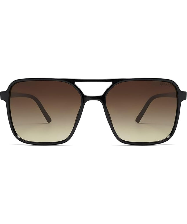 SOJOS Trendy Vintage Aviator Square Sunglasses For Womens Mens Retro 70s UV400 Women Sun Glasses SJ2327