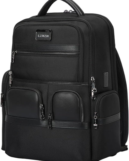 Laptop Business Backpack for Men & Women, Work Backpack Fits 15.6 Inch, Premium Quality Travel Bag with USB Charging Port, Water-Resistant, Durable Ballistic Nylon, Bookbag with Multiple Pockets