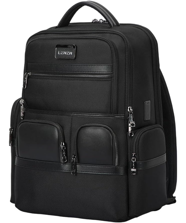 Laptop Business Backpack for Men & Women, Work Backpack Fits 15.6 Inch, Premium Quality Travel Bag with USB Charging Port, Water-Resistant, Durable Ballistic Nylon, Bookbag with Multiple Pockets