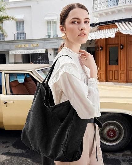 Canvas Tote Bag for Women Large Hobo Shoulder Bag for Work Travel Casual Message Bag Tote Purse handbags