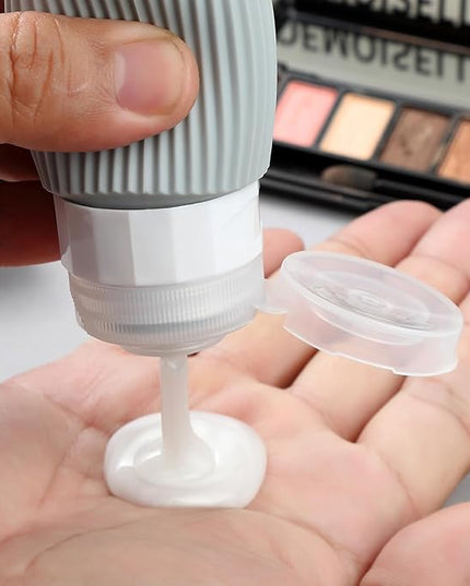 Travel Bottles for Toiletries, Tsa Approved 2oz Travel Bottles, BPA Free Leak Proof Travel Size Toiletry Containers, Refillable Travel Accessories with Toiletry Bag for Shampoo Liquid (4 Pack)