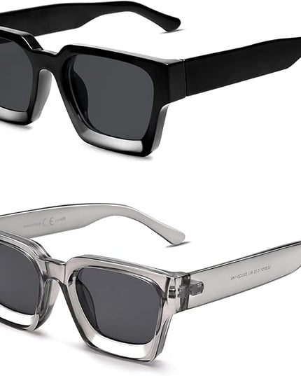 VANLINKER Thick Square Sunglasses for Men Women Retro Chunky Rectangle Shades UV400 Protection VL9731