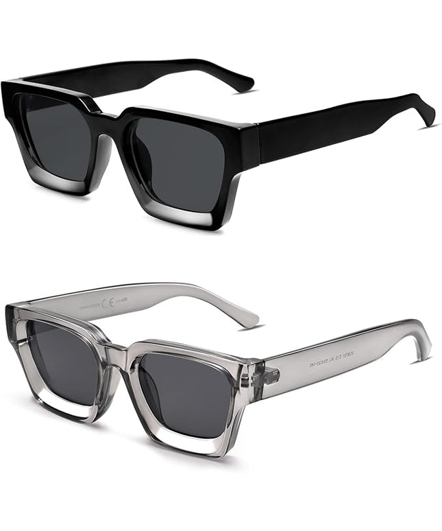VANLINKER Thick Square Sunglasses for Men Women Retro Chunky Rectangle Shades UV400 Protection VL9731