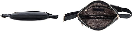 LOVESOME Vegan Leather Everywhere Fashion Waist Bag Fanny Pack Crossbody Bag Belt Bag Sling Bag with Adjustable Strap for Women (Black)