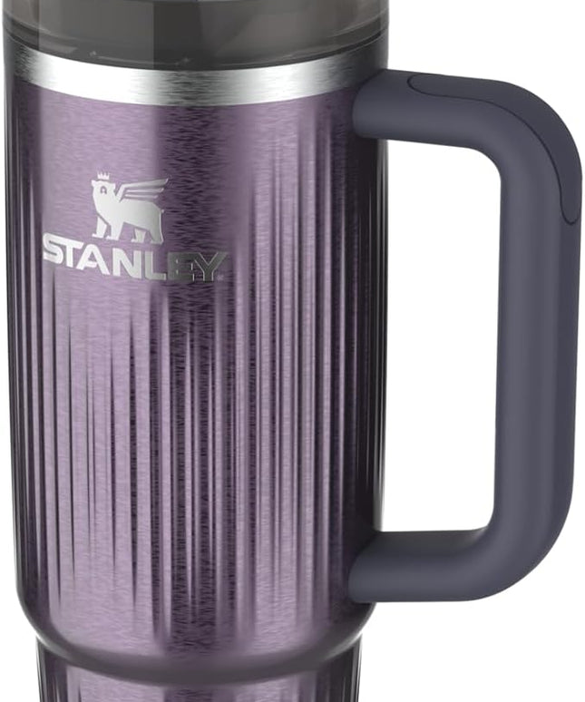 STANLEY Quencher H2.0 Tumbler with Handle and Straw 30 oz | Flowstate 3-Position Lid | Cup Holder Compatible for Travel | Insulated Stainless Steel Cup | BPA-Free | Fluted Wisteria Shine