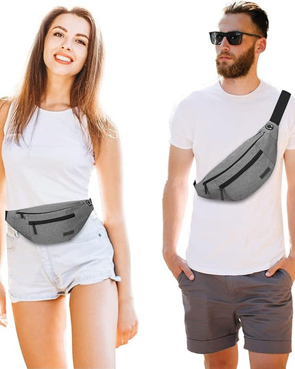 MAXTOP Large Crossbody Fanny Pack with 4-Zipper Pockets,Gifts for Enjoy Sports Festival Workout Traveling Running Casual Hands-Free Wallets Waist Pack Phone Bag Carrying All Phones
