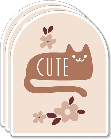 (3PCS) Cute cat Flowers Sticker for Phone Tablet Laptop Car Truck Window | 2" Sticker