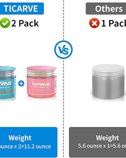 TICARVE 2Pack Cleaning Gel Car Putty Slime for Detailing Putty Detail Tools Car Interior Cleaner Automotive Cleaning Kits Keyboard Cleaner Blue Rose (320g/11.2oz)