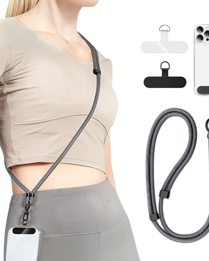 Moyad Crossbody Phone Lanyard, Anti-Theft Cell Phone Strap with 2 Tether Tab for iPhone, Universal Adjustable Neck Holder
