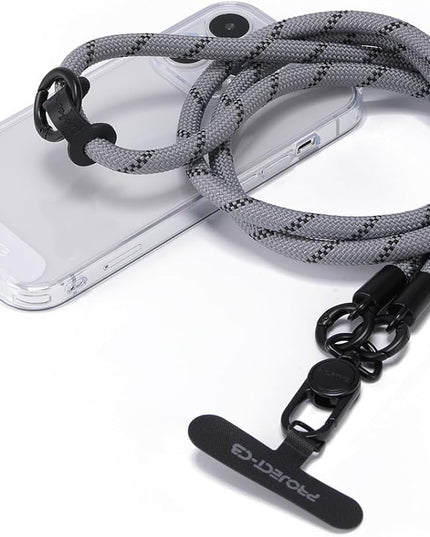 project-cb Phone Lanyard×1,Phone Tether Tab×2, Crossbody Cell Phone Lanyard,Rope Lanyard,Universal Adjustable Phone Strap(Gray)