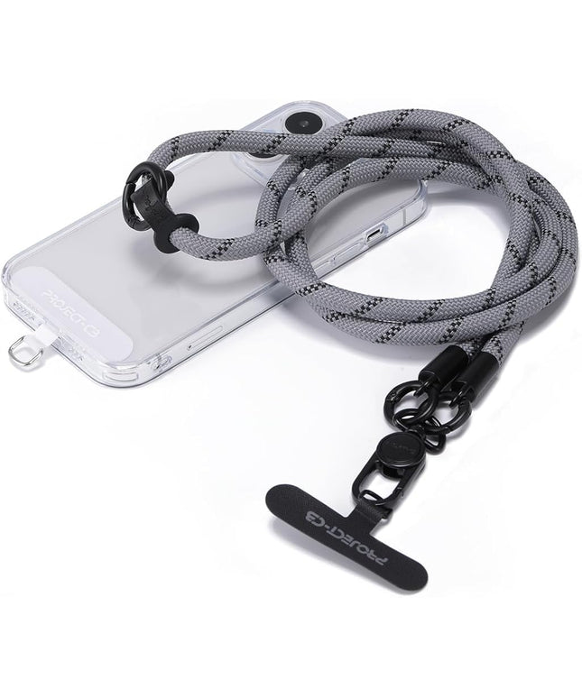 project-cb Phone Lanyard×1,Phone Tether Tab×2, Crossbody Cell Phone Lanyard,Rope Lanyard,Universal Adjustable Phone Strap(Gray)