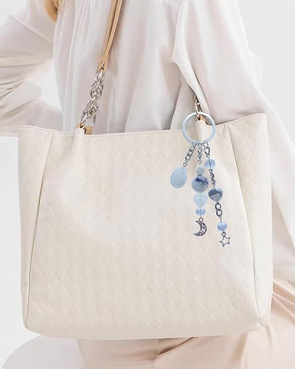 Cute Crystal Keychains Boho Key Rings for Car Keys Kawaii Bag Accessories Charms Bling Healing Teardrop Keyring Handmade