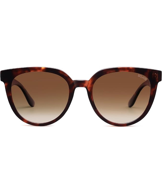 SOJOS Trendy Cat Eye Round Polarized Sunglasses for Women Fashion UV Protection Sunnies Sunglasses SJ2175