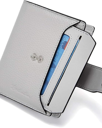 BOSTANTEN Women Leather Wallet RFID Blocking Small Bifold Zipper Pocket Wallet Card Case Purse with ID Window