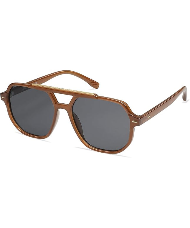 SOJOS Retro Trendy Aviator Polarized Sunglasses Men Women Vintage 70s Square Stylish Frame Sun Glasses SJ2283