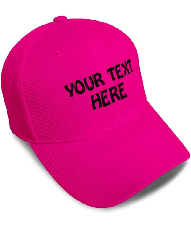 Baseball Cap Custom Personalized Text Dad Hats for Men & Women Strap Closure