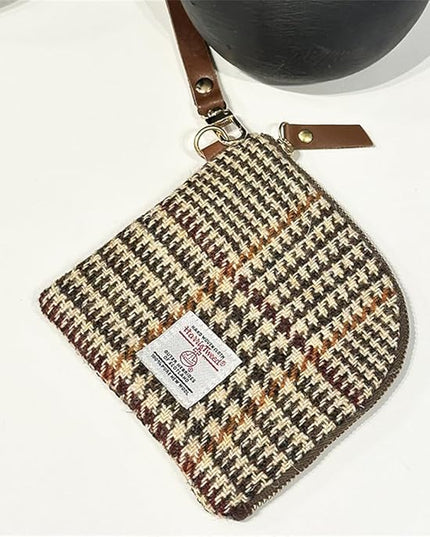 Harris Tweed Wool Coin Purse Small Money Pouch With Zipper For Women Men handmade (No.2177)