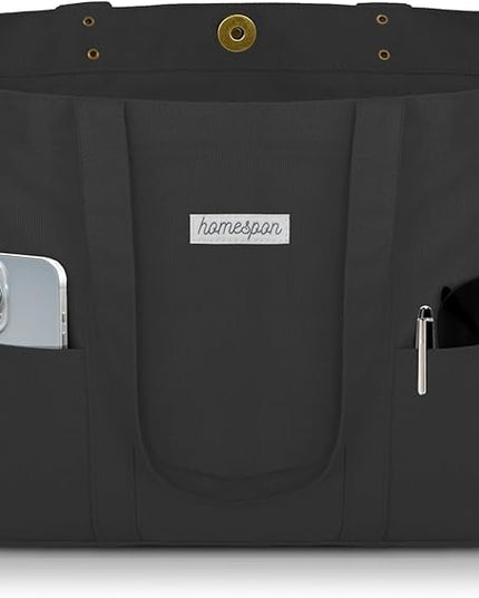 HOMESPON Large Canvas Tote Bag for Women Everything Bag with Pockets and Laptop Sleeve