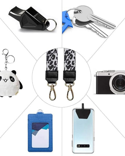 SHANSHUI Phone Lanyard, Universal Neck Strap and Wrist Tether Key Chain Holder with Phone Anchor Protection Compatible for Phone, Samsung Galaxy and All Smartphones - White Cheetah
