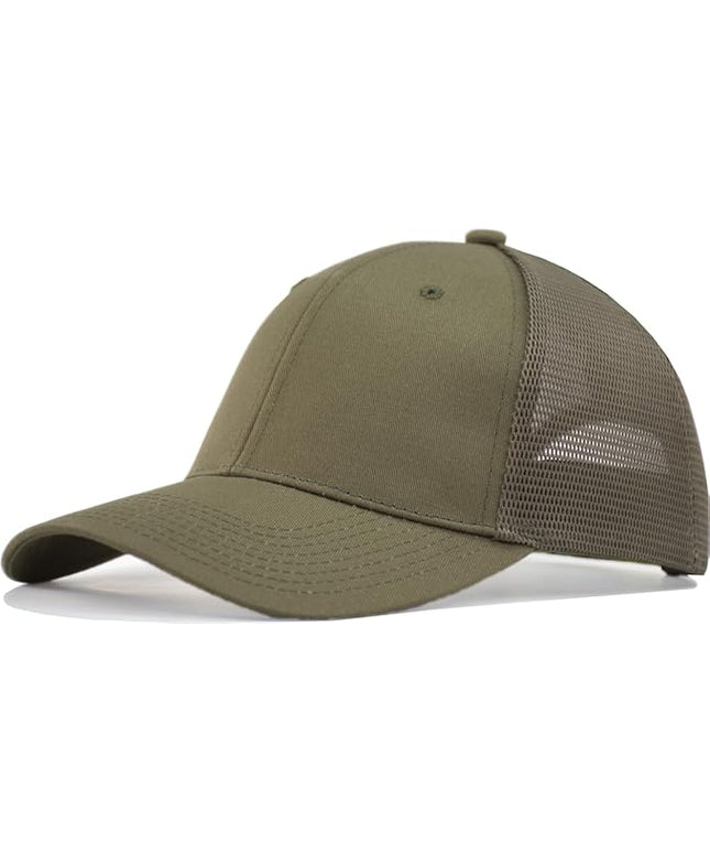TSSGBL Classic Mesh Trucker Hat, Small & OSFM & XXL Options, Men Women Basic Adjustable Snapback Plain Blank Baseball Cap