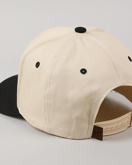 MIRMARU Two-Tone Vintage Canvas Trucker Hats for Men & Women, Adjustable Size Baseball Caps with Trendy Embroidered Design